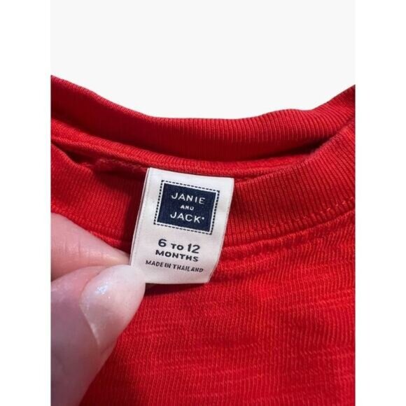 Janie and Jack Shirt Infant Size 6-12 months Red Short Sleeve - Picture 3 of 4